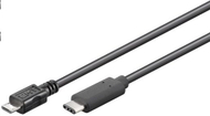 Kabllo USB PremiumCord USB C në microUSB, 0.6 m, e zezë