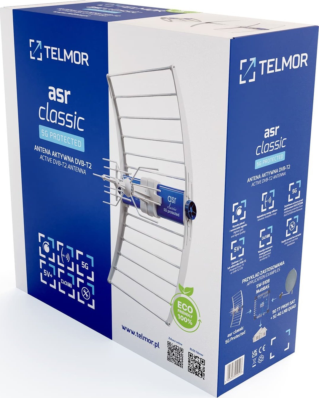 Антена DVB T2 Telkom Telmor Asr Classic 5G Eco, за надвор, филтрирање 5G