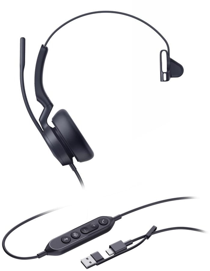 Kufje Yealink UH46 Mono Teams, USB A/C, me mikrofon, të zeza