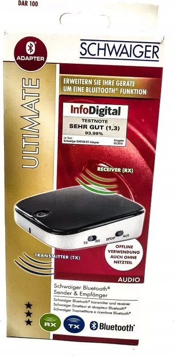 Transmetues audio Wireless Schwaiger DAR100 513, USB, 10 m, i zi argjendtë