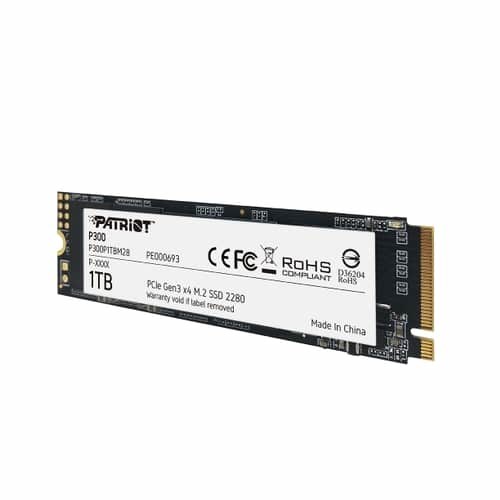 Disk SSD i brendshëm Patriot P300, 1TB, M.2 PCIe Gen 3 x4, NVMe 1.3, i zi