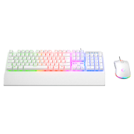 Kombo Gaming Rampage Fortuna V2 – Tastierë + Maus, USB, RGB, E Bardhë