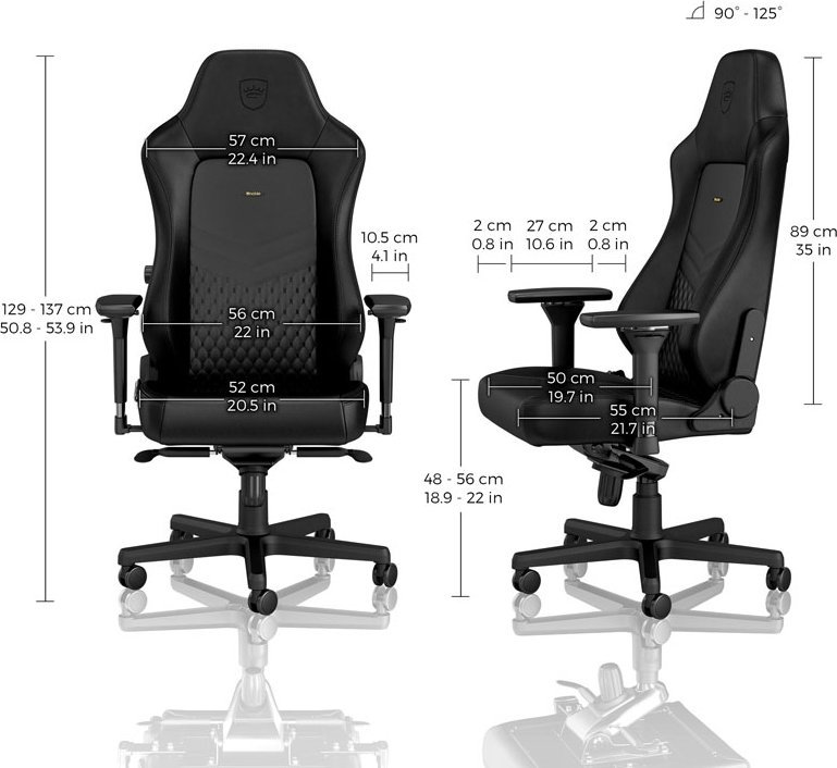 Karrige gaming Noblechairs HERO Real Leather, ergonomike, e zezë
