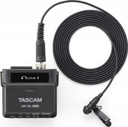 Regjistrues audio Tascam DR-10L Pro, 32-bit float, me mikrofon lavalier, i zi