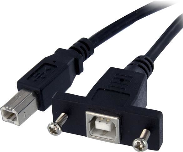 Kabllo StarTech USB-B male to USB-B female, 0.3m, e zezë