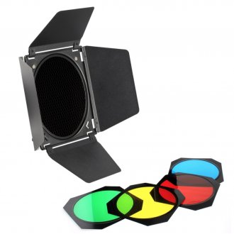 Barn door fotografik Newell BD-200 Gateway, për reflektor 18 cm, i zi