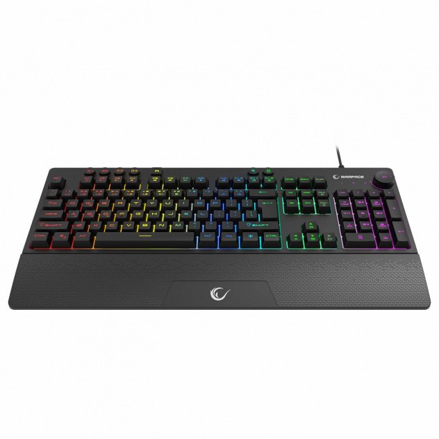 Tastierë gaming Rampage KB-GX65 SIMULA, USB, RGB, layout anglisht, me mbështetëse dore