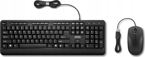 Set tastierë dhe maus Lenovo 160 Wired Combo, me kabllo, USB, i zi
