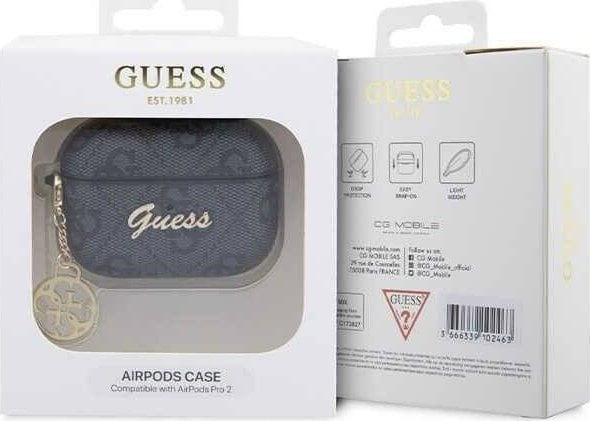 Заштитна кутија Guess GUAP2G4GSMK за AirPods Pro 2, колекција 4G Charm, црна