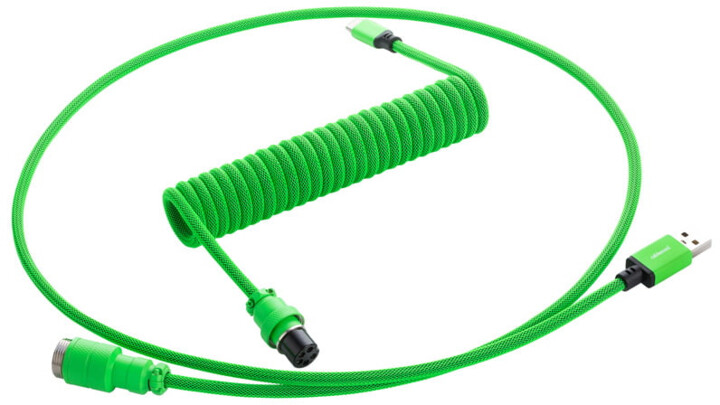 Кабел CableMod Pro Coiled Cable, USB-C/USB-A, 1,5m, Viper зелена