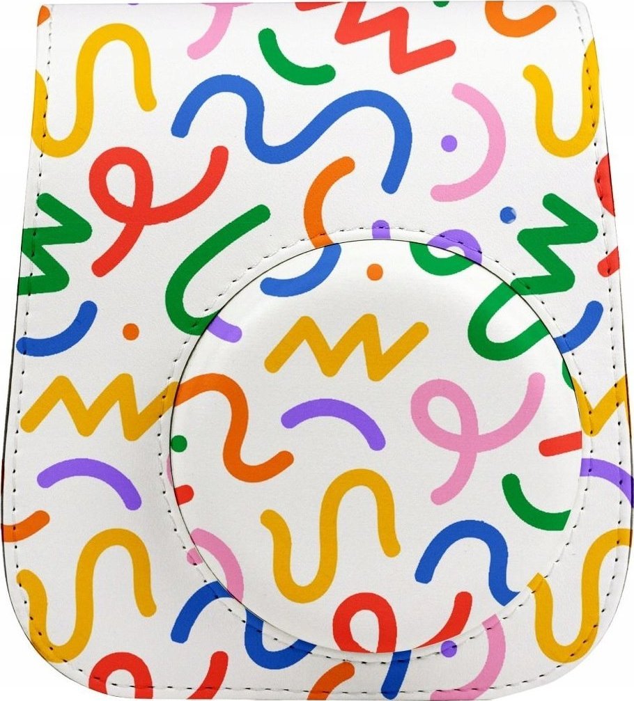 Çantë mbrojtëse LoveInstant për Fujifilm Instax Mini 11, lëkurë ekologjike, me rrip shpatulle, shumëngjyrëshe Confetti