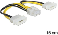 Kabllo DeLock Molex x2 - ATX/EPS 8pin 8340, 0.15m, e verdhë