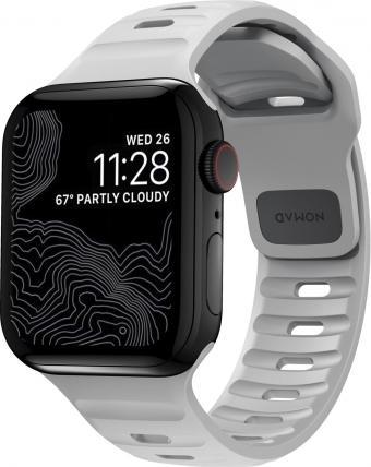 Rrip dore Nomad Sport Strap V2, për Apple Watch 45mm 44mm 42mm, i papërshkueshëm nga uji, gri Lunar