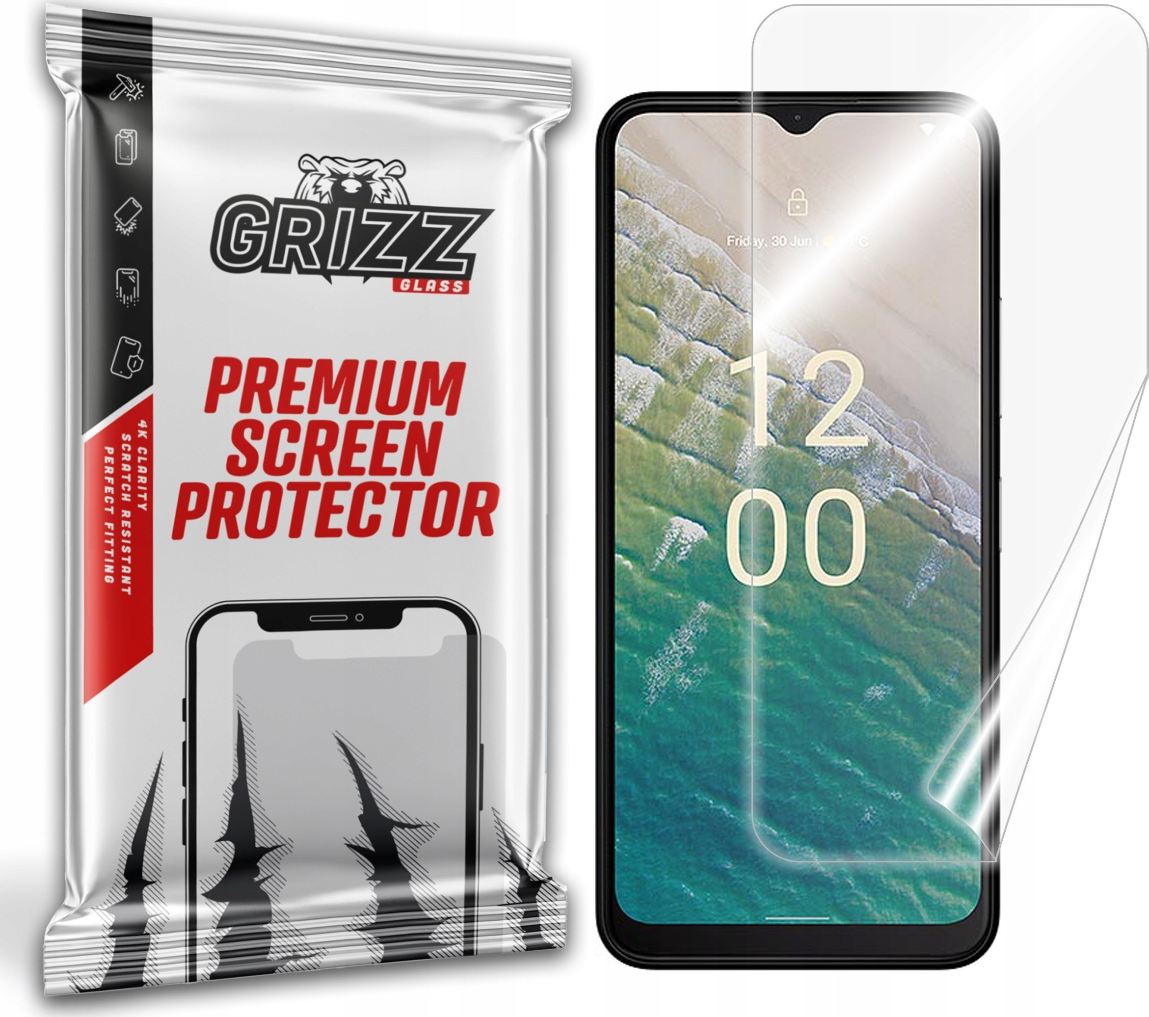 Mbulesë ekrani GrizzGlass CeramicFilm për Nokia C32, film keramik, transparent