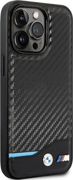 Këllëf BMW BMHCP13X22NBCK për iPhone 13 Pro Max, hardcase lëkurë Carbon, i zi