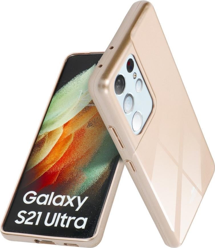 Kapak telefoni Mercury Jelly Case për Samsung Galaxy A53 5G A536, TPU, me shkëlqim, ngjyrë ari