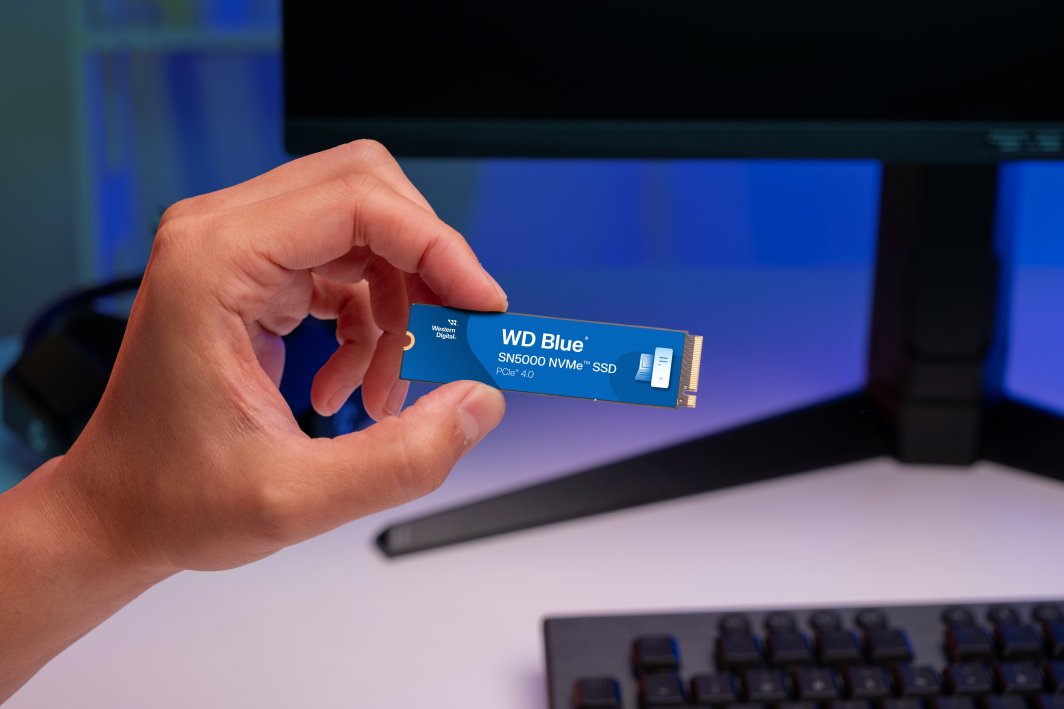 Disk SSD Western Digital Blue SN5000, 1 TB, PCIe Gen 4.0, 5150 MB/s, i kaltër