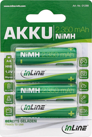 Полначливи батерии InLine AA HR6, NiMH 1.2V, 2350mAh, пакување 4 парчиња
