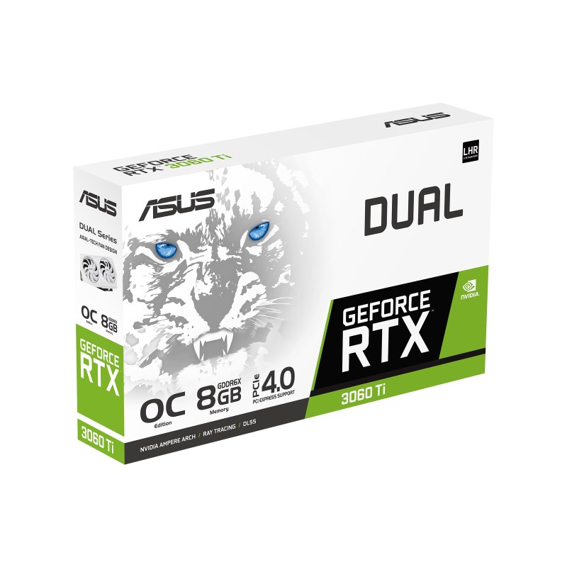 Kartelë grafike Asus GeForce RTX 3060 Ti Dual OC White Edition, 8GB GDDR6X, 256-bit, e bardhë