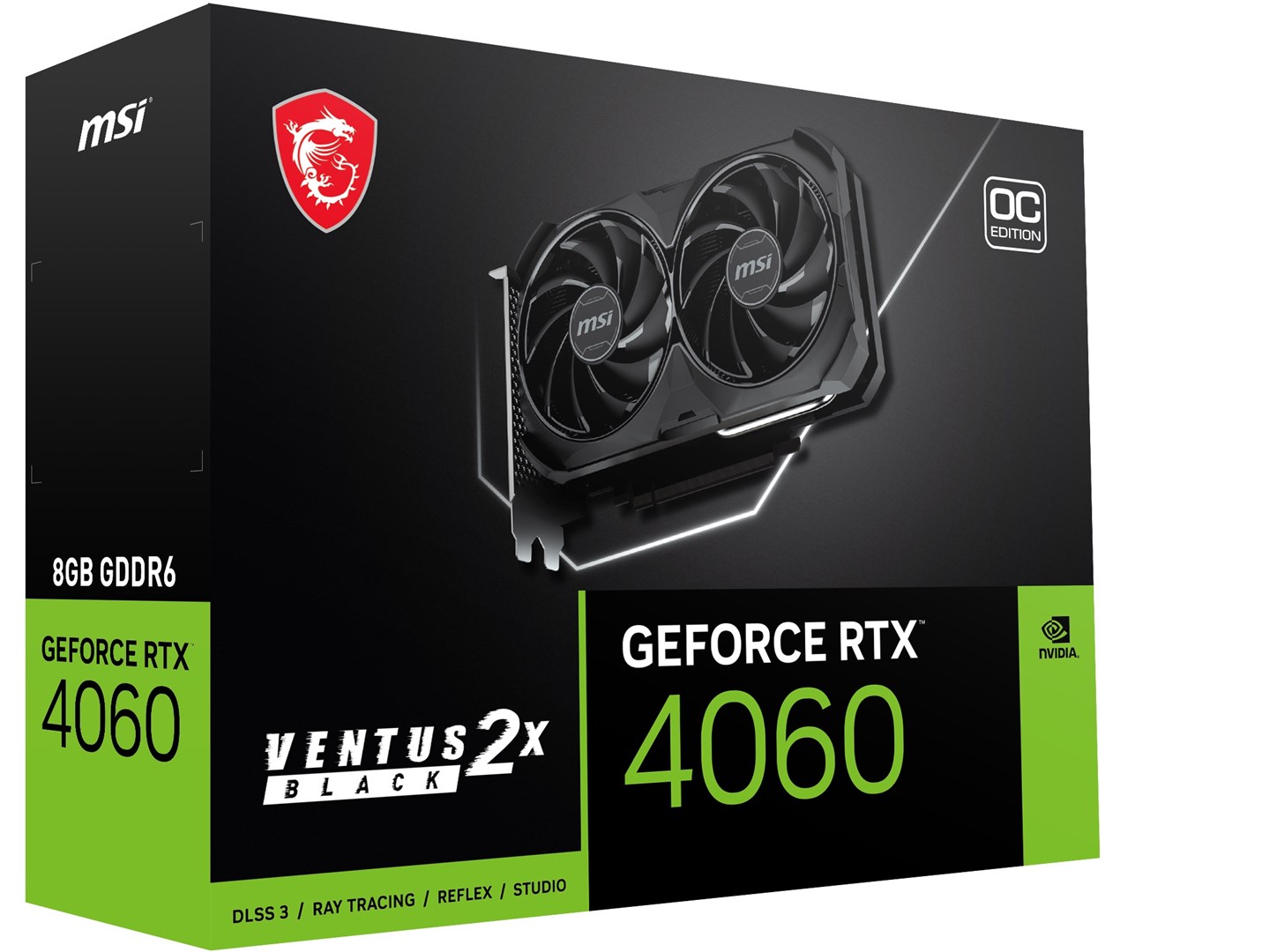 Kartelë grafike MSI GeForce RTX 4060 VENTUS 2X BLACK 8G OC NVIDIA 8 GB GDDR6