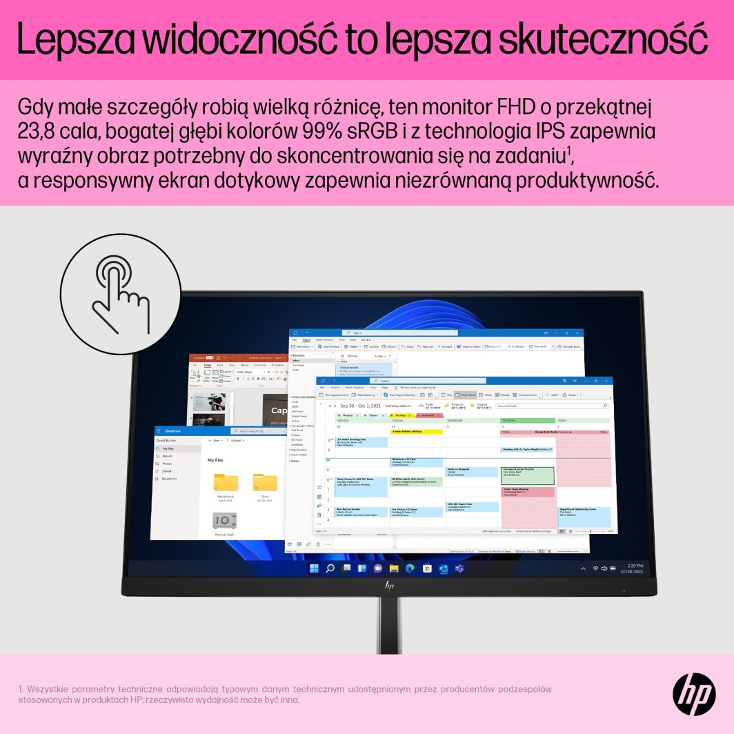 Monitor HP E24t G5 6N6E6AA, 24'', 75Hz, 23.8'', 1920x1080 FullHD, IPS, i zi