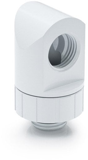 Ротирачки згодувач 90° Bitspower Artemis, за водено ладење, бакар, бел