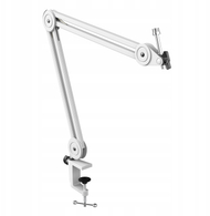 Stativ pantograf për mikrofon Fifine BM63W, çelik, kapëse tavoline, i bardhë