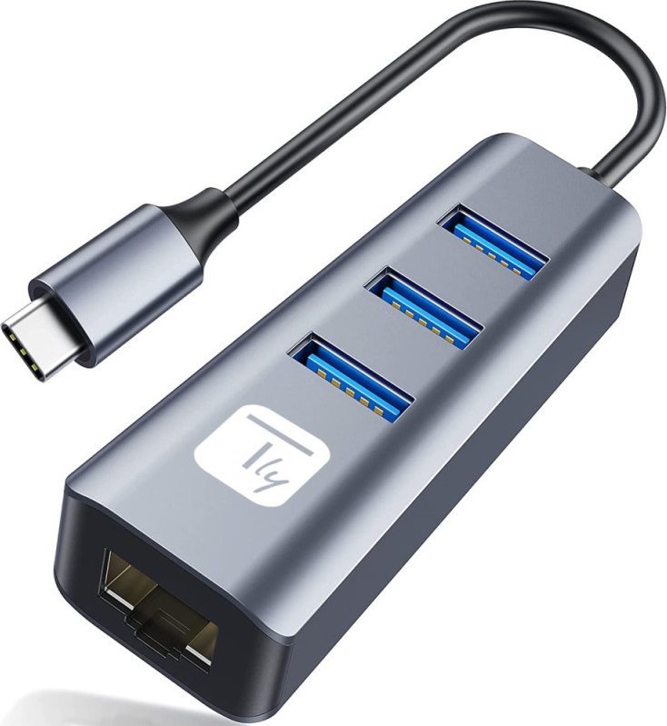 Docking station Techly Idata USB Etgiga3ca, USB C, 3x USB 3.2, Ethernet Gigabit, argjendtë e zezë