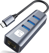 Docking station Techly Idata USB Etgiga3ca, USB C, 3x USB 3.2, Ethernet Gigabit, argjendtë e zezë