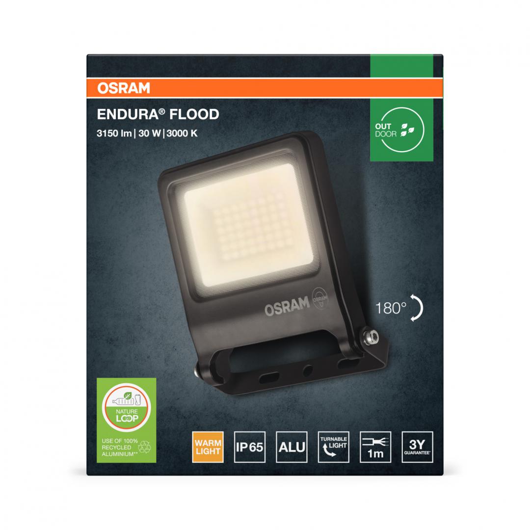 Prozhektor LED LEDVANCE Endura Flood, 30W, për jashtë, gri e errët