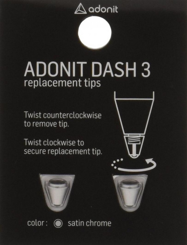 Majë për laps elektrionik Adonit Dash 3 (ARD3TS), 2 copë, të hirta