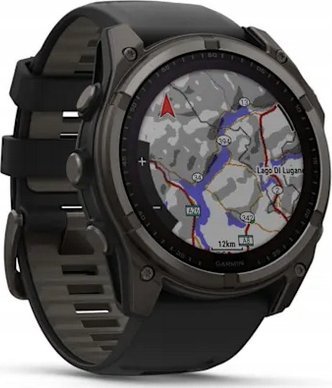 Ora sportive Garmin Fenix 8 Solar Sapphire, titani, GPS, e zezë