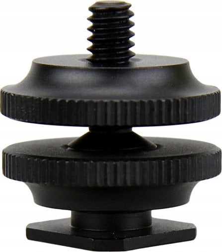 Adapter hot shoe për DSLR, konvertues montimi, filetë 1/4"-20, i zi