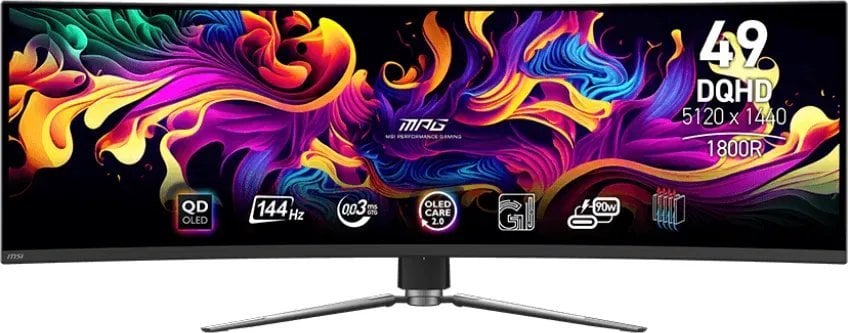Monitor MSI MPG 491CQP, QD-OLED, 49", 5120x1440, DQHD, 144Hz, HDR True Black 400​