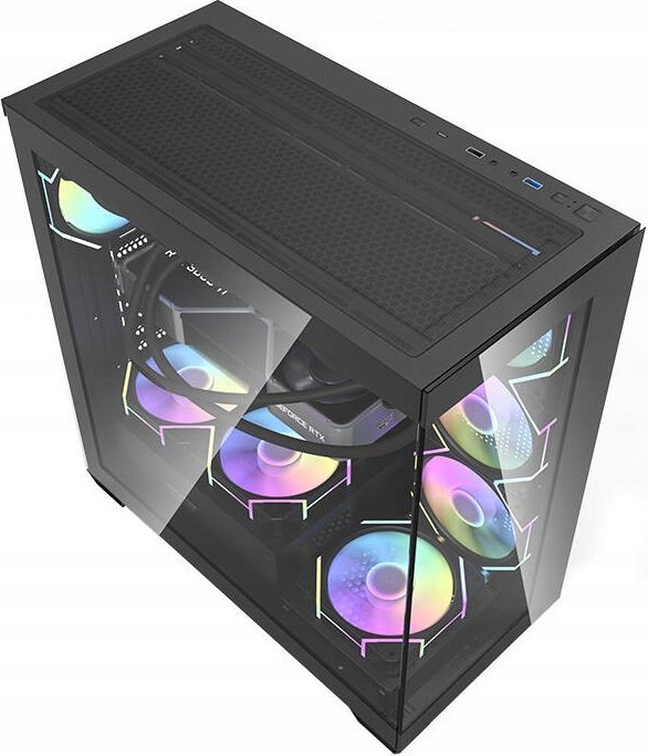 Kornizë kompjuteri DarkFlash DS900, ATX MIDI Tower, 7 ventilatorë ARGB, e zezë