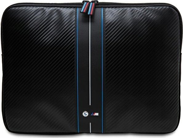 Mbajtëse laptopi BMW Carbon and Blue Stripe Sleeve, 16", e zezë