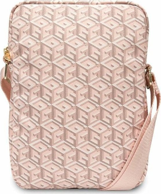 Çantë tableti Guess GCube Stripe, deri 10", lëkurë eco, rozë
