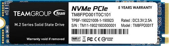 SSD диск TeamGroup MP33 Pro 1TB M.2 2280 PCI-E x4 Gen3 NVMe