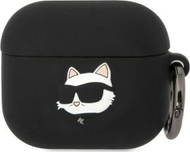Mbulesë Karl Lagerfeld KLA3RUNCHK për Apple AirPods 3, silikon, koleksion Choupette Head 3D, e zezë
