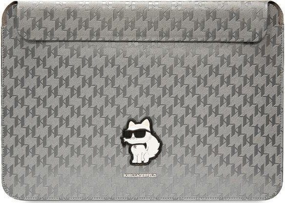 Хулса за лаптоп Karl Lagerfeld Saffiano Monogram Choupette KL, до 14\", синтетичка кожа, црна