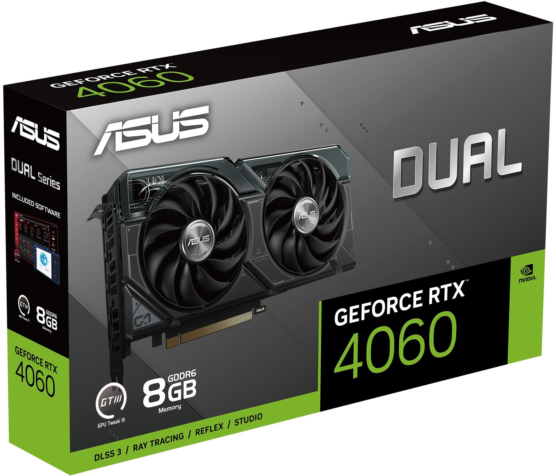 Kartelë grafike Asus GeForce RTX 4060 Dual OC, 8GB GDDR6, PCI Express, e zezë