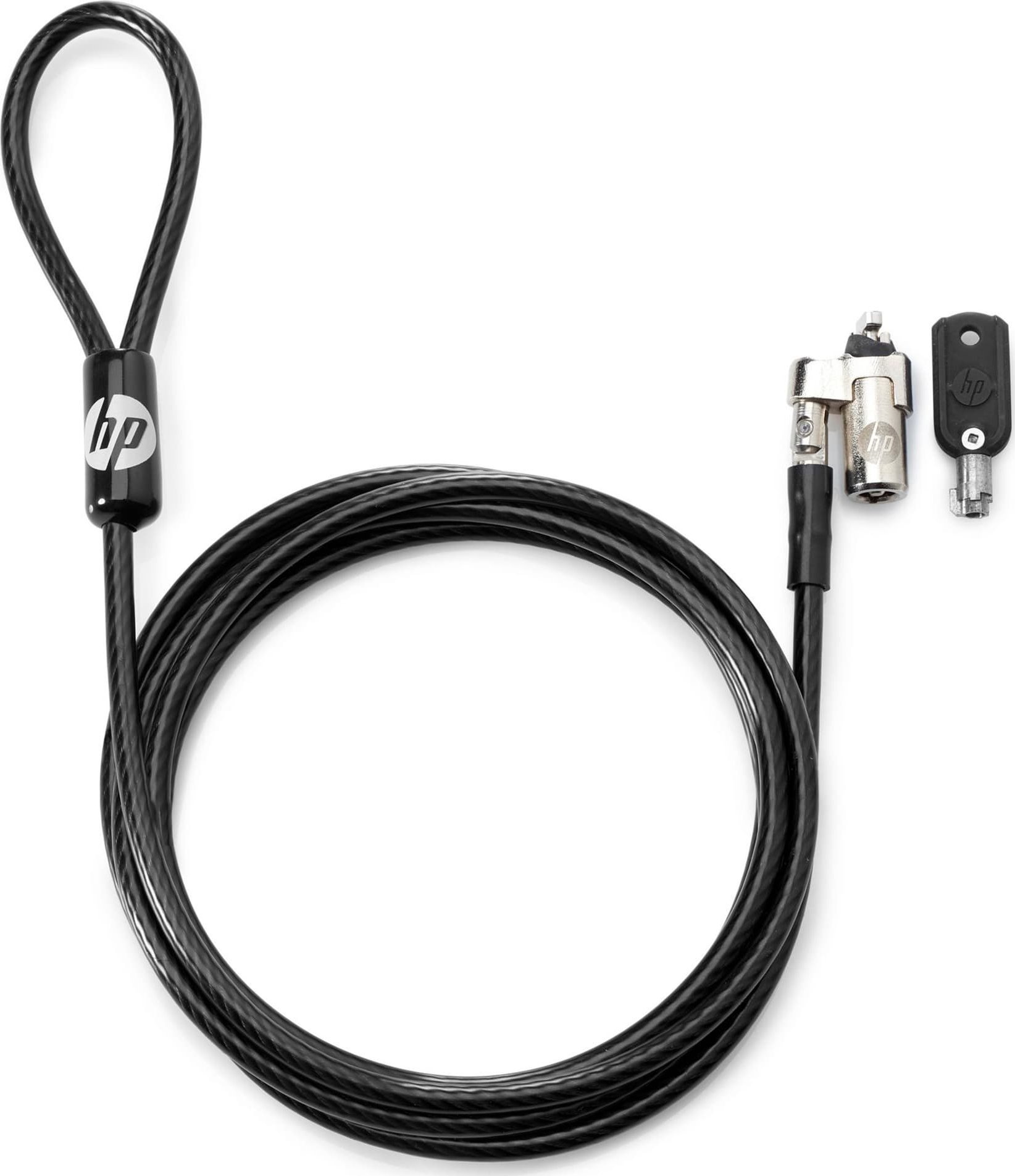 Kabllë sigurie për laptop HP Master Keyed Cable Lock 10mm, mekanizëm me çelës, metalike, e gri