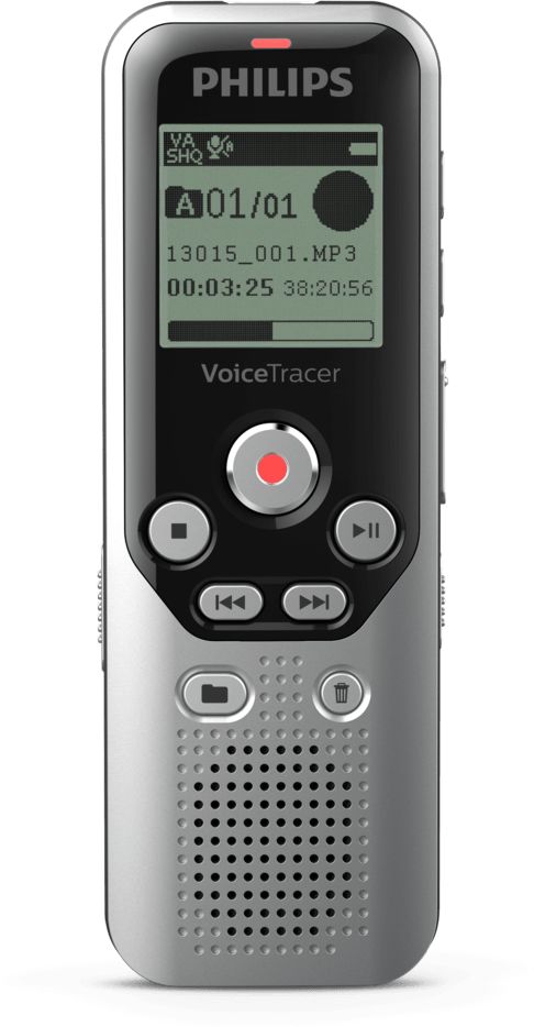 Снимач на звук Philips Voice Tracer DVT1250, 8GB, microSD до 32GB, црн