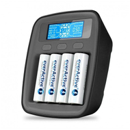 Karikues baterish everActive NC-1000M v2, 4 kanale, USB-C, gri