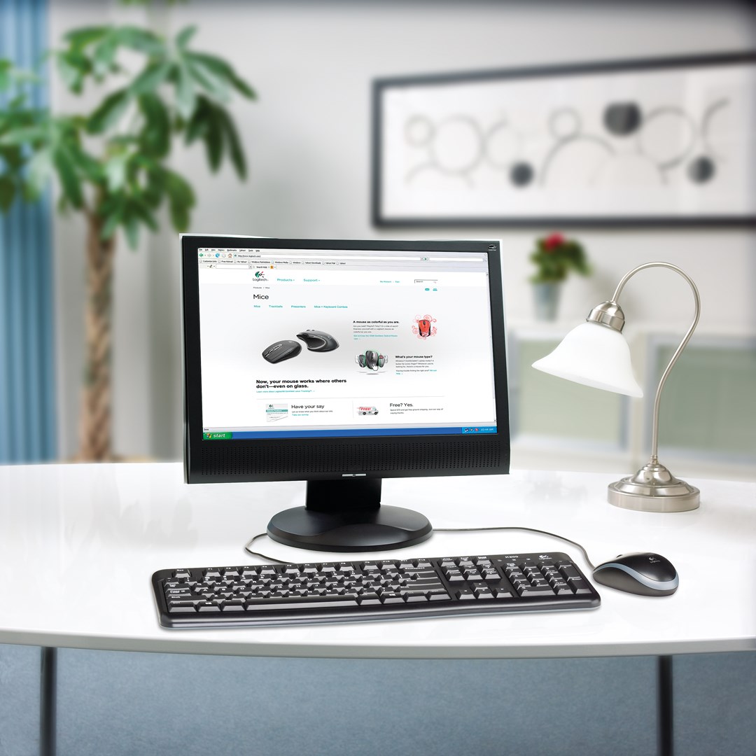 Set tastierë dhe maus Logitech Desktop MK120, USB, i zi