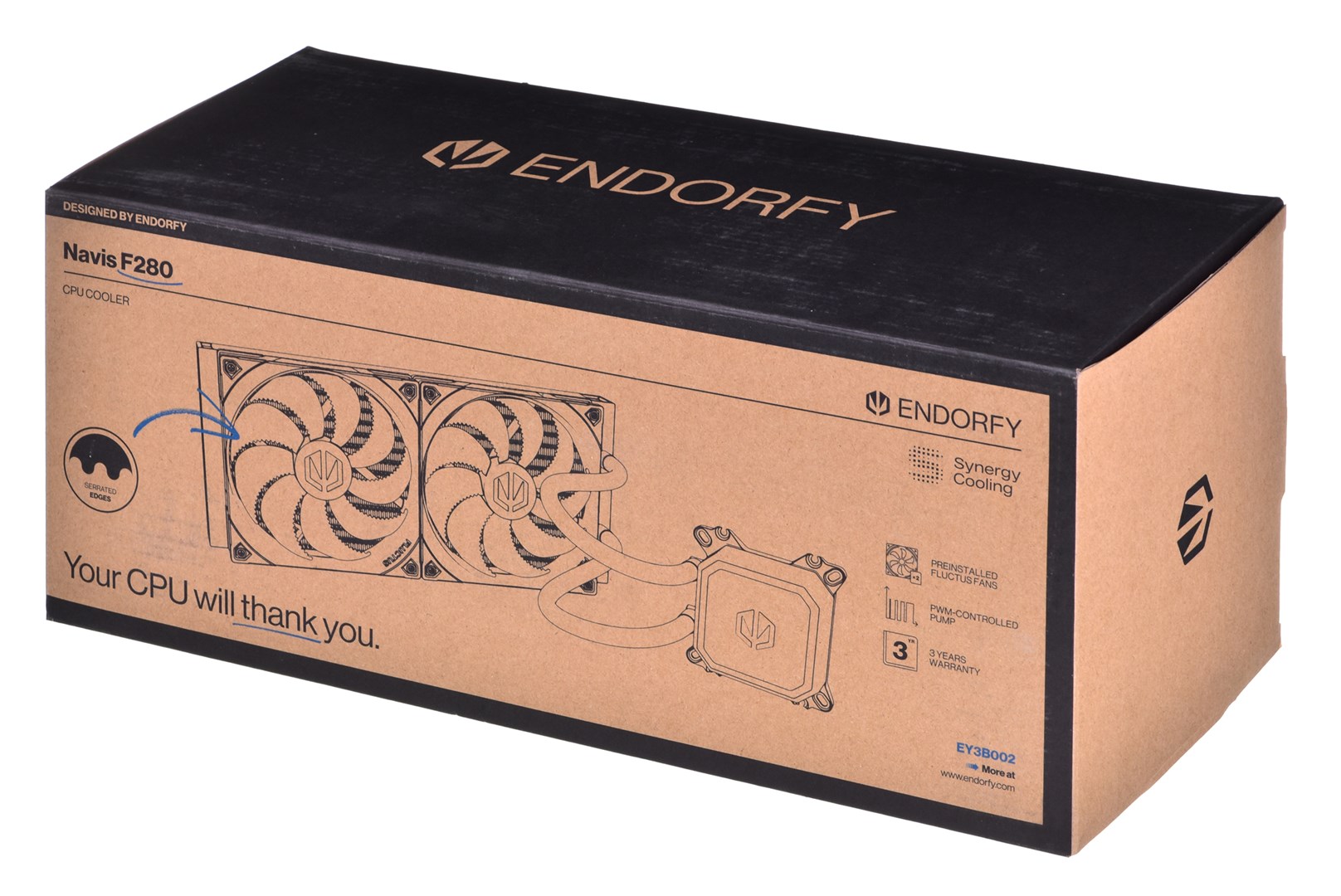 Ftohës me ujë ENDORFY Navis F280, 280 mm, 140 mm, e zezë 