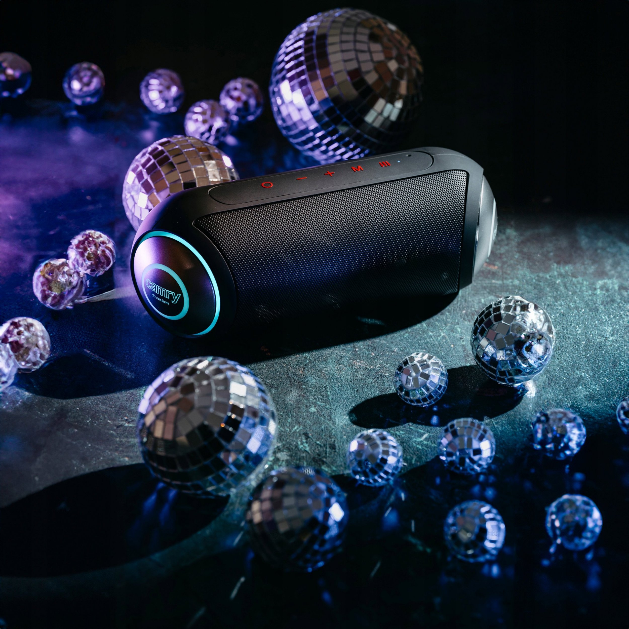 Altoparlant portativ CR 1901, 60W, Bluetooth, rezistent ndaj ujit, i zi