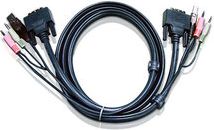 Kabllo KVM Aten 2L-7D05U, DVI D Single Link, USB dhe audio, 5m, e zezë