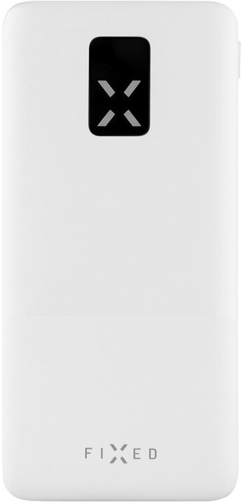 Powerbank FIXED Zen 10 me ekran LCD, PD 20W, 10000 mAh, i bardhë