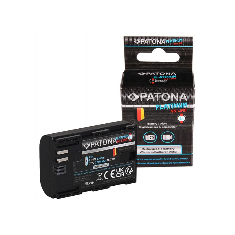 PATONA Platinum Battery with USB-C Input f. Canon LP-E6
